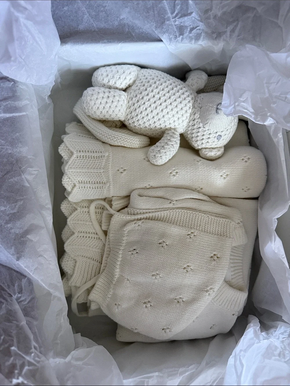 Loomsake Tiny Kind 6-Piece Pointelle Sweater Gift Set 0-3M